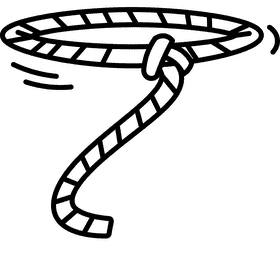 Lasso up black and white clipart