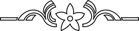 Line flower black and white clipart