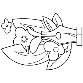 Literature flowers black and white clipart