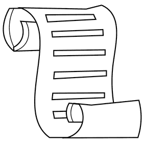 Literature scroll black and white clipart