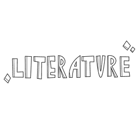 Literature sign black and white clipart