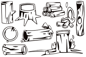 Log black and white vector