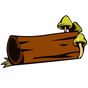 Log mushrooms clipart