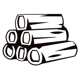 Log pile black and white clipart