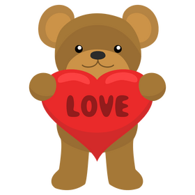 Valentine's day teddy bear clipart