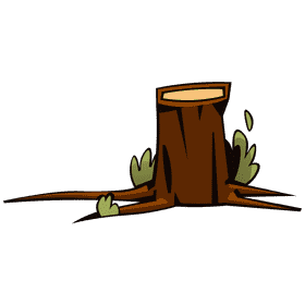 Log stump plants clipart