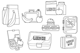 Lunchbox black and white vector