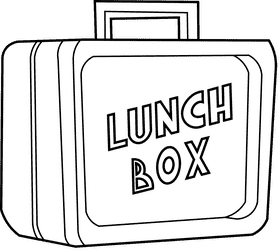 Lunchbox box black and white clipart
