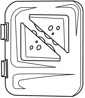 Lunchbox box black and white clipart