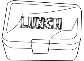 Lunchbox box black and white clipart