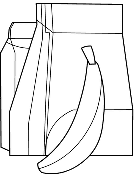 Lunchbox packages black and white clipart