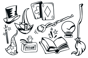 Magic black and white vector