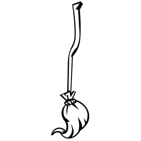 Magic broom black and white clipart