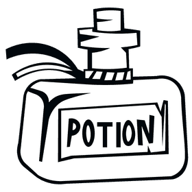 Magic potion black and white clipart