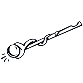 Magic staff black and white clipart