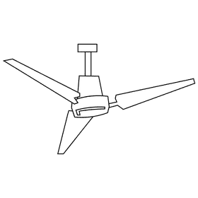 Electric fan celling black and white clipart