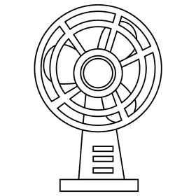 Electric fan black and white clipart