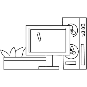 Electric fan pc black and white clipart