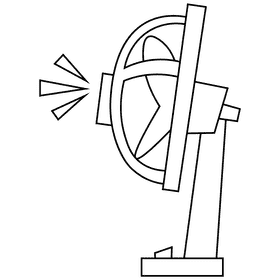 Electric fan profile black and white clipart