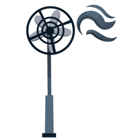 Electric fan standing clipart