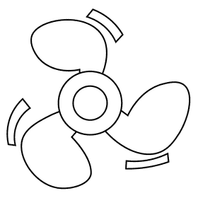 Electric fan turbine black and white clipart