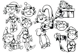 Elf black and white vector