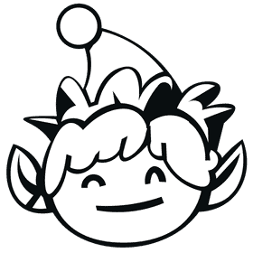 Elf freckles black and white clipart