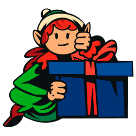 Elf present clipart