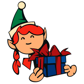 Elf present portrait clipart