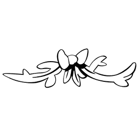 Evergreen bow black and white clipart