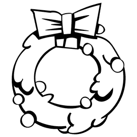 Evergreen circule black and white clipart