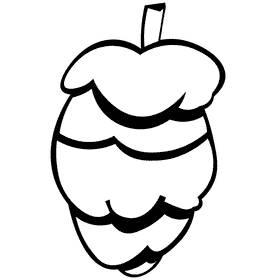 Evergreen cone black and white clipart