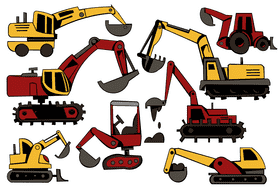 Excavator vector