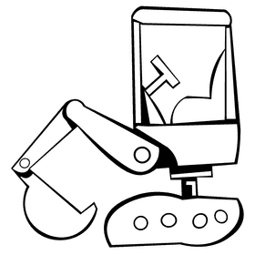 Excavator black and white clipart