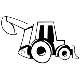Excavator black and white clipart