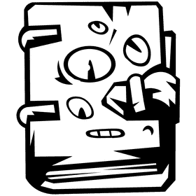 Fantasy book black and white clipart