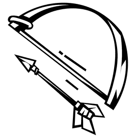 Fantasy bow black and white clipart