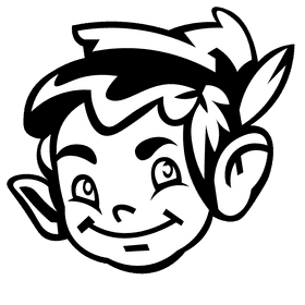 Fantasy elf black and white clipart
