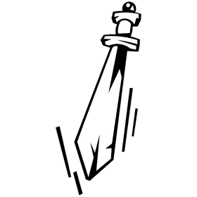 Fantasy sword black and white clipart