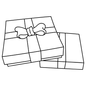 Valentines day gifts black and white clipart