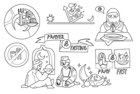 Fasting black and white vector