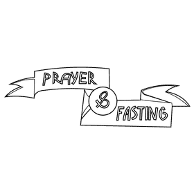 Fasting sign black and white clipart