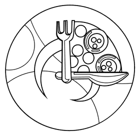 Fasting time black and white clipart