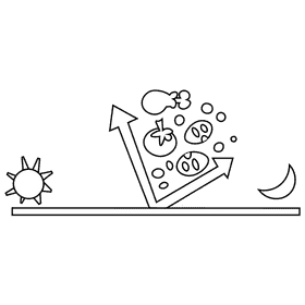 Fasting time black and white clipart