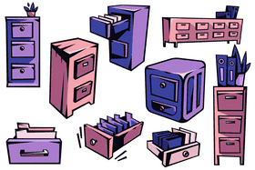 Filing cabinet vector