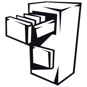 Filing cabinet files black and white clipart