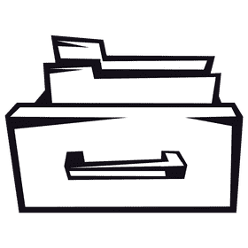 Filing cabinet shelf black and white clipart