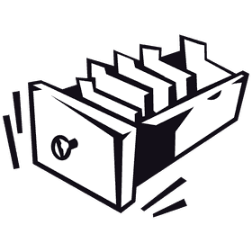 Filing cabinet shelf files black and white clipart