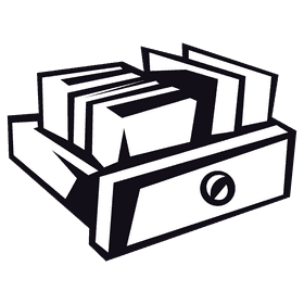 Filing cabinet shelf files black and white clipart