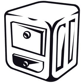 Filing cabinet square black and white clipart